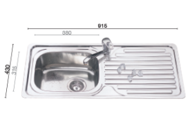 SL915 rolled edge kitchen sink