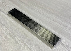 Long Linear Grill Floor Waste Brushed Nickel