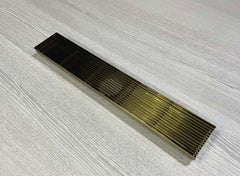 Long Linear Grill Floor Waste Brushed Gold