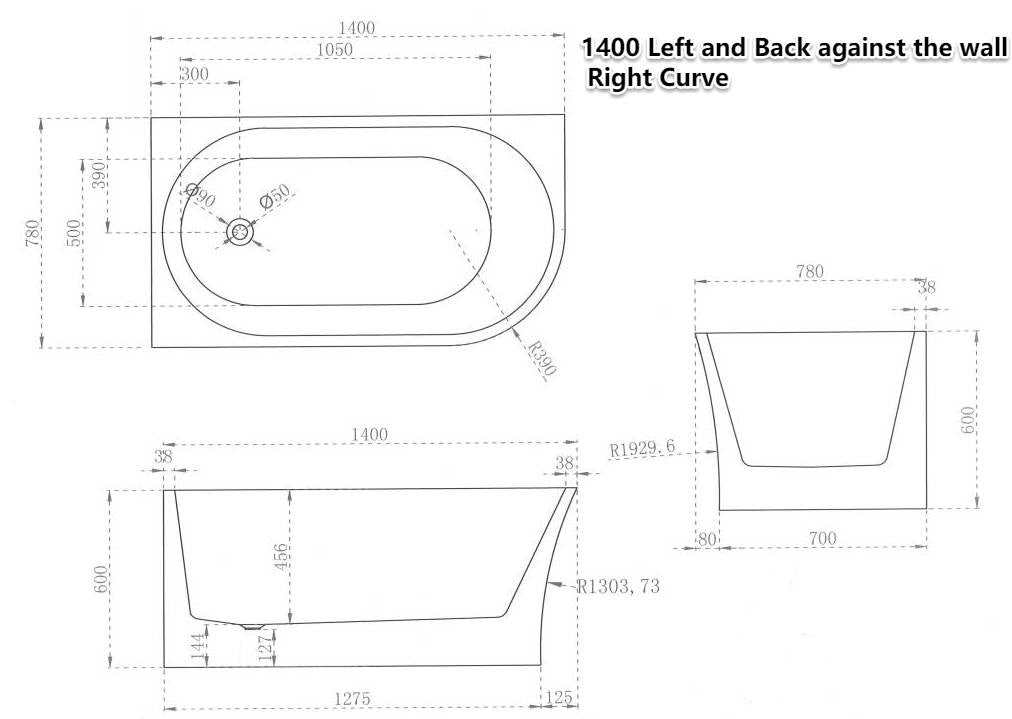 FS7 Bath -1400mm, 1500mm & 1700mm