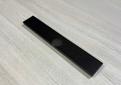 Long Linear Grill Floor Waste Matt Black