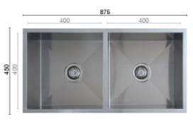 Broadway Baths double bowl drainer sink with high-gloss finish