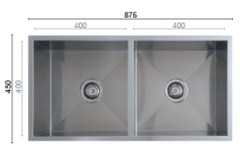 Broadway Baths double bowl drainer sink with high-gloss finish