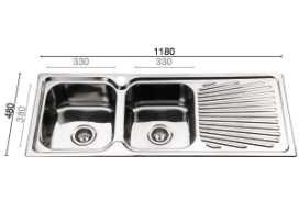 LE1180 laser edge kitchen sink